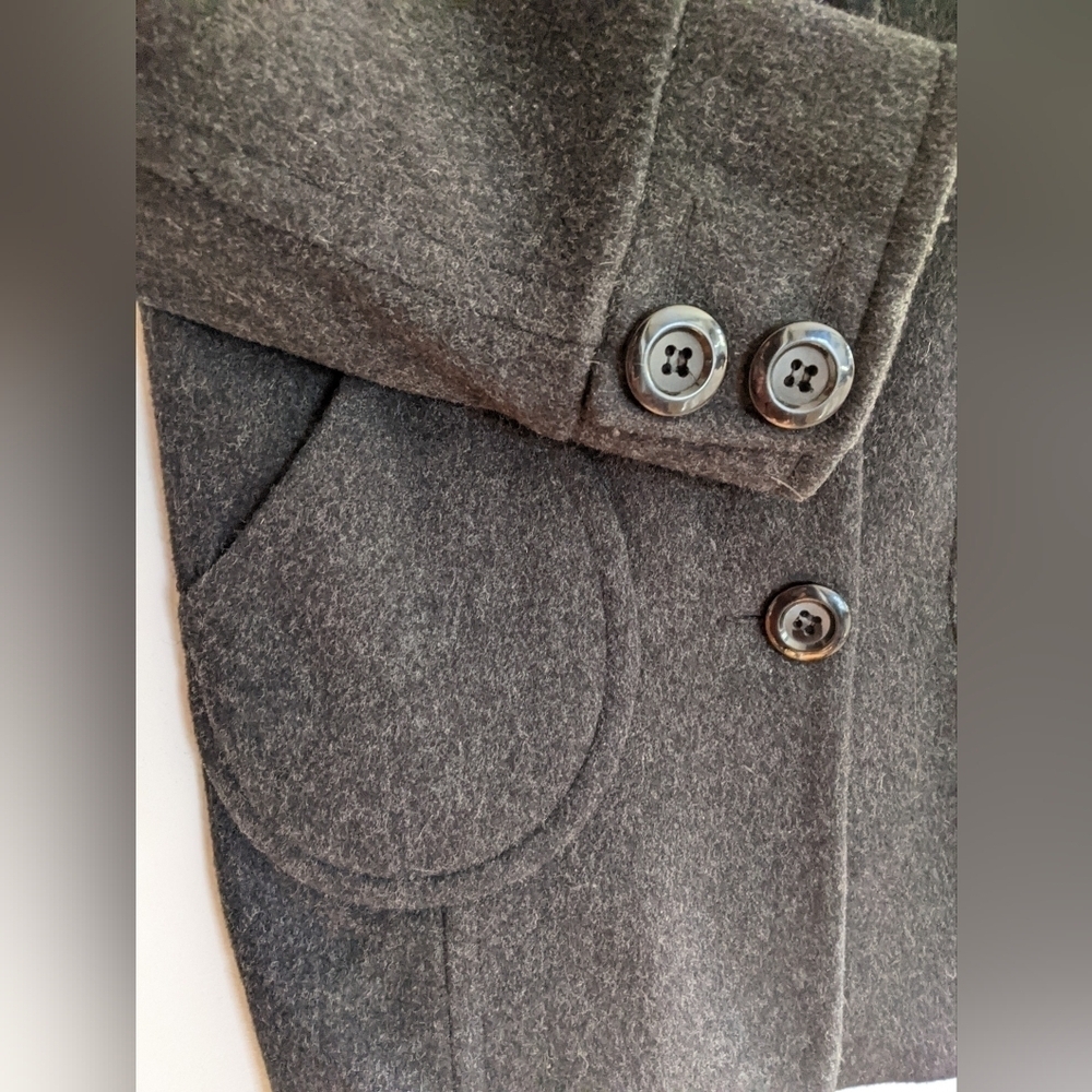 Anne Klein Wool Coat Black Petite Large - Picture 4 of 7
